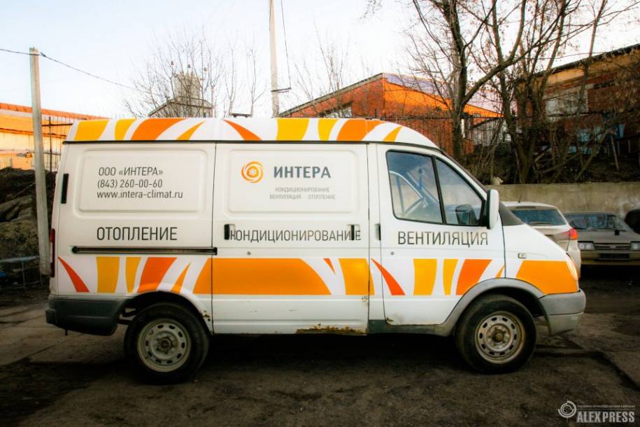 Брендирование газели для компании Интера