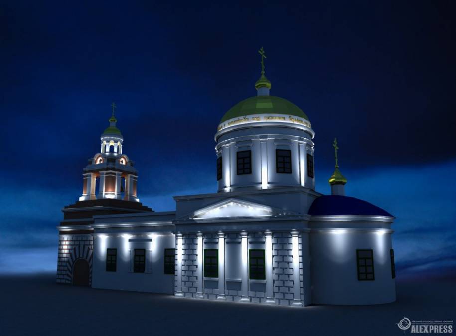 Архитектурно-художественная подсветка церкви в Царицыно, Казань