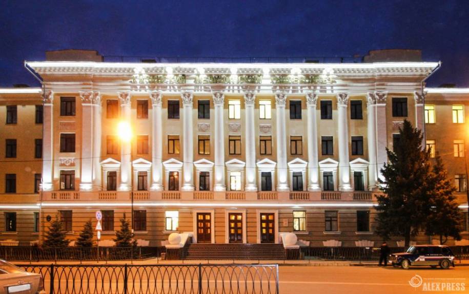 Архитектурная подсветка здания КГМУ, Казань