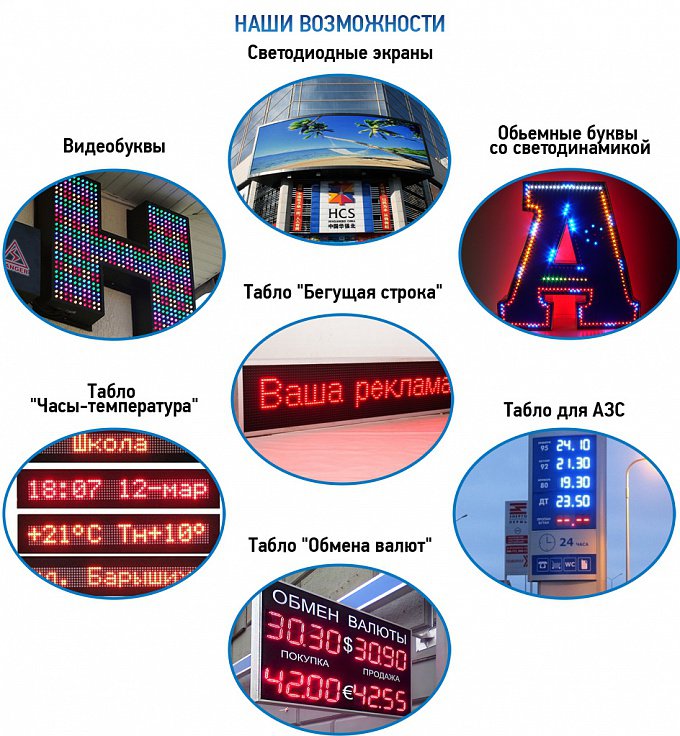 Изготовление светодиодного табло в Казани